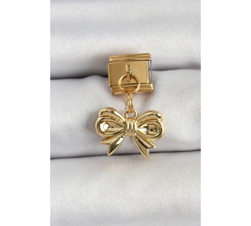 316L Çelik Sallantılı Fiyonk Model Gold Renk Nomination Charm
