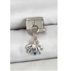 316L Çelik Sallantılı Fiyonklu Buket Model Gümüş Renk Nomination Charm