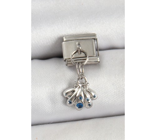 316L Çelik Sallantılı Fiyonklu Buket Model Gümüş Renk Nomination Charm