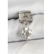 316L Çelik Sallantılı Zirkon Taşlı Deniz Kabuğu Ve Yıldız Model Gümüş Renk Nomination Charm