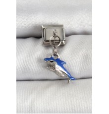 316L Çelik Sallantılı Köpekbalığı Model Gümüş Renk Nomination Charm