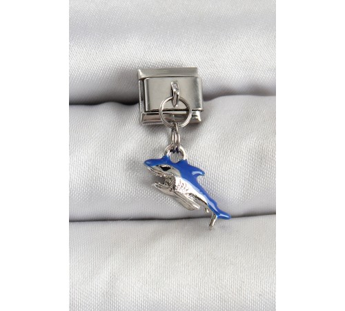 316L Çelik Sallantılı Köpekbalığı Model Gümüş Renk Nomination Charm