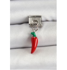 316L Çelik Gümüş Renk Kapya Biber Model Nomination Charm