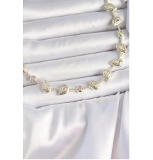 Pirinç Gold Renk Zirkon Taşlı Damla Model VIP Seri Exclusive Kadın Kolye