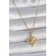 316L Çelik Gold Renk Zincir Zirkon Taşlı Pusula Model Kadın Kolye