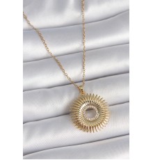 316L Çelik Gold Renk Zincir Zirkon Taşlı Nova Yıldız Model Kadın Kolye