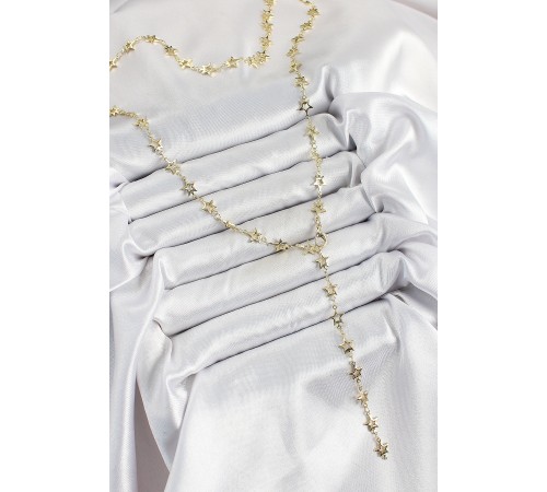 Pirinç Gold Renk Yıldızlı Kadın Y Kolye