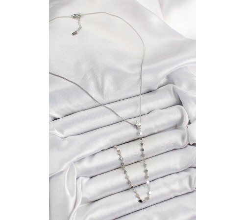 Pirinç Zirkon Taşlı Yıldız Figürlü Y Model Gümüş Renk Kadın Kolye