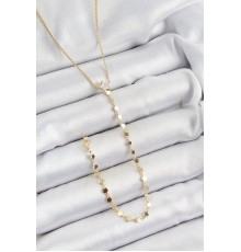 Pirinç Zirkon Taşlı Yıldız Figürlü Y Model Gold Renk Kadın Kolye