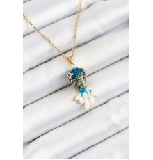 316L Çelik Zincir Mavi Balık Model Gold Renk Kadın Kolye