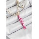 Seramik Motifli Pembe Balık Figürlü Model Krem İp Kadın Kolye