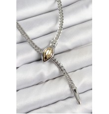 Pirinç Asansörlü Yılan Model Gümüş Renk Kadın Kolye