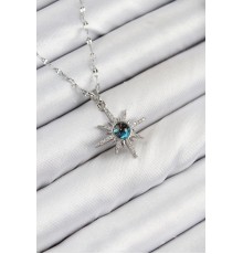 316L Çelik Zirkon Taşlı Kutup Yıldızı Model Gümüş Renk Kadın Kolye