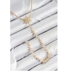 Pirinç Zirkon Taşlı Kutup Yıldızı Model Gümüş Renk Y Kolye