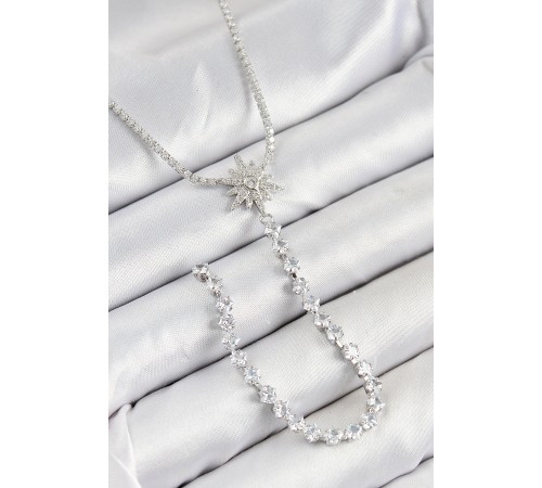 Pirinç Zirkon Taşlı Kutup Yıldızı Model Gold Renk Y Kolye