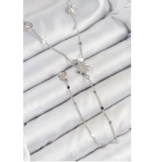 Pirinç Zirkon Taşlı Kutup Yıldızı Model Gümüş Renk Y Kolye