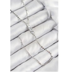 Pirinç Zirkon Taşlı Ezme Zincirli Model Gümüş Renk Y Kolye