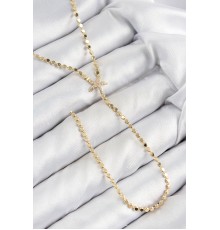 Pirinç Zirkon Taşlı Ezme Zincirli Deniz Yıldızı Model Gold Renk Y Kolye