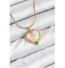 316L Çelik Sanatsal Portre Model Gold Renk Kadın Kolye