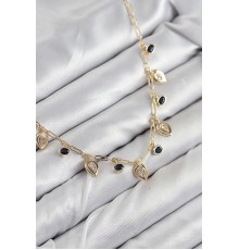 Pirinç Zirkon Taşlı Sallantılı Damla Model Gold Renk Kadın Kolye