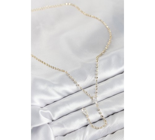 Pirinç Zirkon Taşlı Gold Renk Kadın Y Kolye