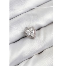 Misineli Kalp Model Gümüş Renk Hayalet Kolye