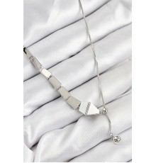 Pirinç Yılan Model Gümüş Renk Asansörlü Kadın Kolye