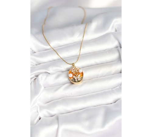 316L Çelik Zincir Kelebek Model Sanatsal Portre Kadın Kolye