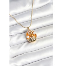 316L Çelik Zincir Kelebek Model Sanatsal Portre Kadın Kolye