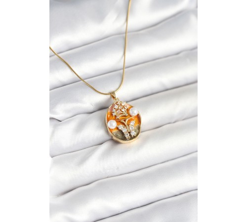 316L Çelik Zincir Kelebek Model Sanatsal Portre Kadın Kolye