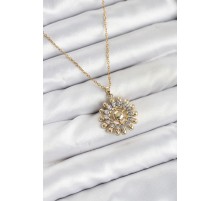 316L Çelik Zincir Gold Renk Güneş Model Kadın Kolye