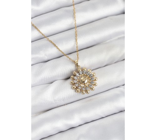 316L Çelik Zincir Gold Renk Güneş Model Kadın Kolye