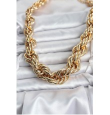 Pirinç Gold Renk Sarmal Halat Model Kadın Kolye
