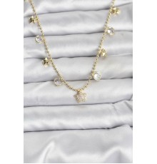 Pirinç Gold Renk Yıldız Model Kadın Kolye