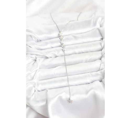 316L Çelik Zincir Gümüş Renk Yıldız Model Y Kolye