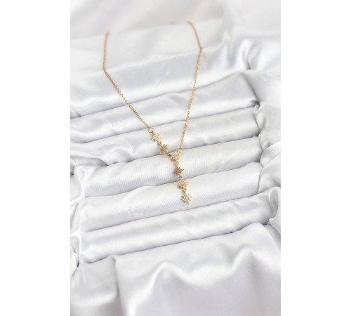 316L Çelik Zincir Gold Renk Kutup Yıldızı Model Kadın Kolye