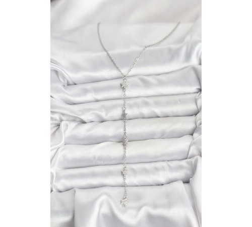 316L Çelik Zincir Gümüş Renkli Yıldız Model Kadın Y Kolye