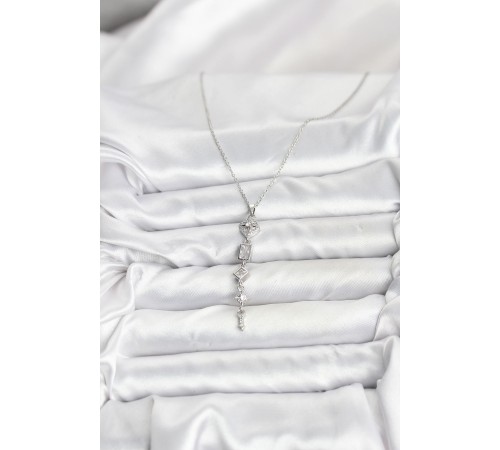 316L Çelik Zincir Gümüş Renk Kutup Yıldızı Enerji Model Kadın Y Kolye