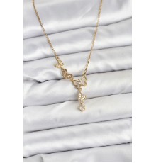 316L Çelik Zincir Gold Renk Kelebek Model Kadın Kolye