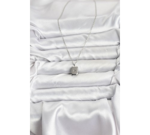 316L Çelik Zincir Gümüş Renk Minimal Kutup Yıldızı Model Kadın Kolye