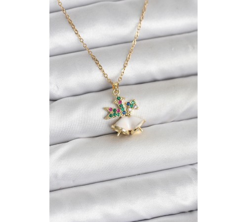 316L Çelik Zincir Gold Renk Chirtsmas Bell Model Yılbaşı Temalı Kadın Kolye