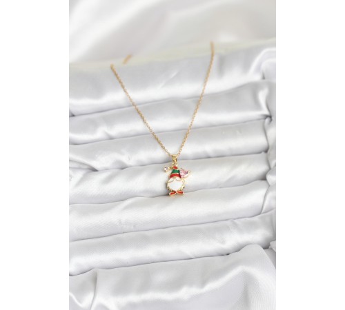 316L Çelik Zincir Gold Renk Yılbaşı Teması Kadın Kolye