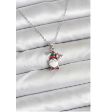 316L Çelik Zincir Gümüş Renk Yılbaşı Teması Kadın Kolye