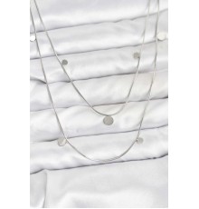 316L Çelik Zincir Gümüş Renk Pullu Kadın Kolye