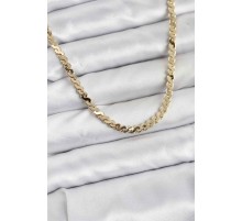 Pirinç Gold Renk Yassı Zincir Kadın Kolye