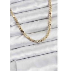 Pirinç Gold Renk Yassı Zincir Kadın Kolye