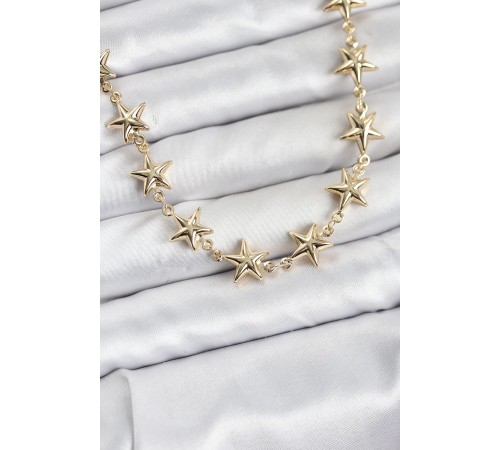 Yıldız Model Pirinç Gold Renk Kadın Kolye