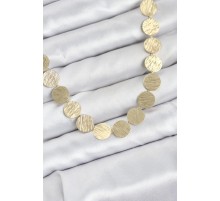 Yuvarlak Plaka Model Gold Renk Kadın Kolye