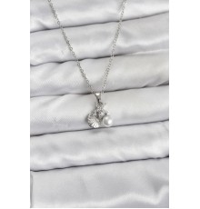 316L Çelik Zincir Gümüş Renk Deniz Kabuğu ve Deniz Yıldızı Model Zirkon Taşlı Kadın Kolye