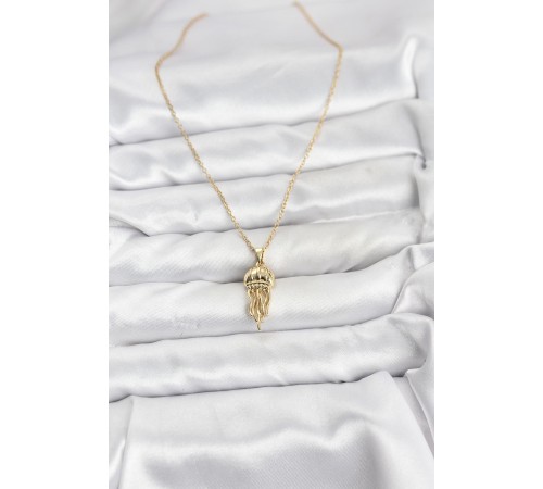 316L Çelik Zincir Gold Renk Deniz Anası Model Zirkon Taşlı Kadın Kolye